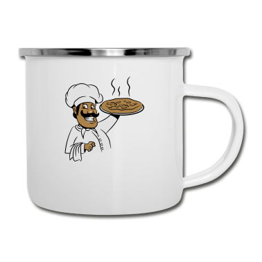 Kochen Emaille Tasse - kochen koch pizza