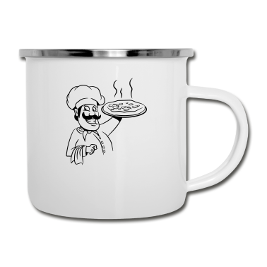 Kochen Emaille Tasse - kochen koch pizza