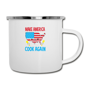 Kochen Emaille Tasse - Lassen Sie Amerika wieder kochen, kochen Sie und Geschenke kochen,