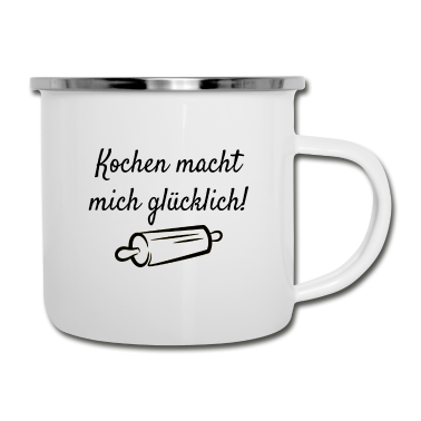 Kochen Emaille Tasse - Kochen Koch Spruch