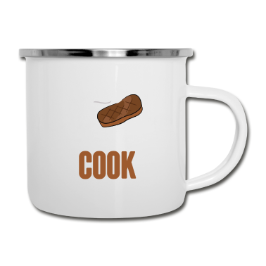Kochen Emaille Tasse - Koch kochen Geschenkidee