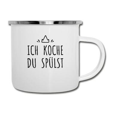 Kochen Emaille Tasse - Ich Koche Du Spülst - Koch - kochen - Küche