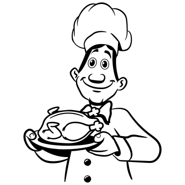 Motiv kochen koch stolz hähnchen