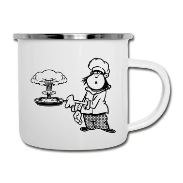 Kochen Emaille Tasse - kochen koch witzig atompilz