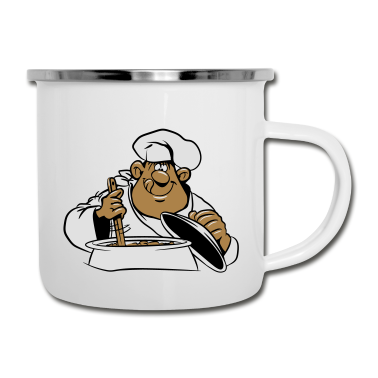 Kochen Emaille Tasse - kochen koch comic witzig