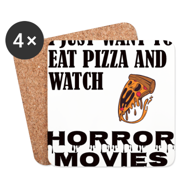 Kochen Untersetzer - I just want to eat pizza and watch horror movies