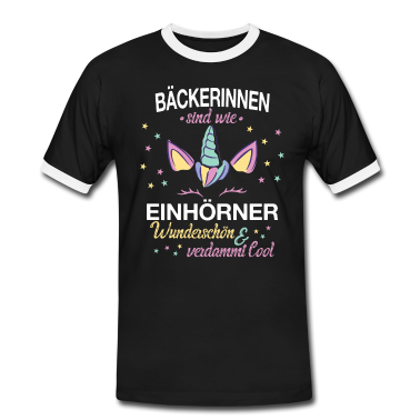 Backen T-Shirt - Bäcker Bäckerin Bäckerei Einhorn Beruf Spruch
