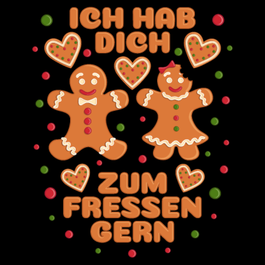Motiv Lebkuchenmann Spruch Ich hab Dich zum Fressen gern