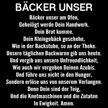Motiv Bäcker Unser Gebet Bäckerei Backen Geschenk