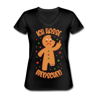 Backen T-Shirt - Lebkuchenmann Ich hasse Menschen Lustige Sprüche