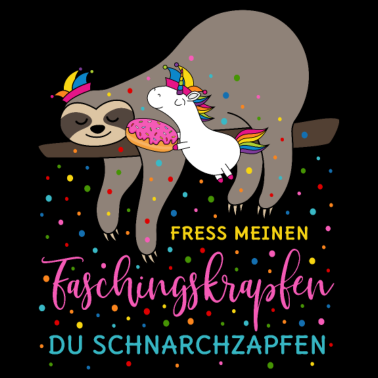 Motiv Fasching Einhorn Faultier Faschingskrapfen Krapfen