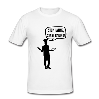 Backen T-Shirt - Stop Hating Start Baking Brot Bäcker Spruch