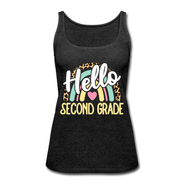 Backen Tank Top - Hallo Zweite Klasse Leopard Rainbow Zurück zur Schule