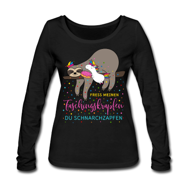Backen Langarmshirt - Fasching Einhorn Faultier Faschingskrapfen Krapfen
