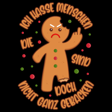 Motiv Lebkuchenmann Ich hasse Menschen Gebacken Geschenk