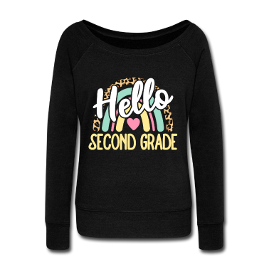 Backen Langarmshirt - Hallo Zweite Klasse Leopard Rainbow Zurück zur Schule