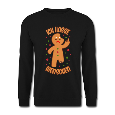 Backen Pullover - Lebkuchenmann Ich hasse Menschen Lustige Sprüche