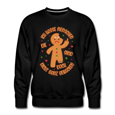 Backen Pullover - Lebkuchenmann Ich hasse Menschen Gebacken Geschenk