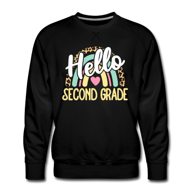 Backen Pullover - Hallo Zweite Klasse Leopard Rainbow Zurück zur Schule