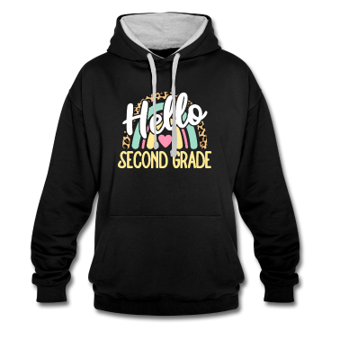 Backen Hoodie - Hallo Zweite Klasse Leopard Rainbow Zurück zur Schule