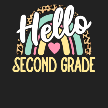 Motiv Hallo Zweite Klasse Leopard Rainbow Zurück zur Schule