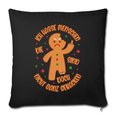 Backen Kissenbezug - Lebkuchenmann Ich hasse Menschen Gebacken Geschenk