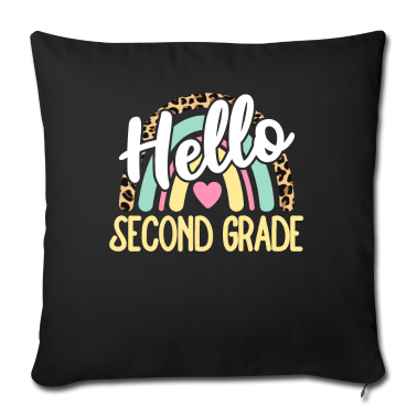 Backen Kissenbezug - Hallo Zweite Klasse Leopard Rainbow Zurück zur Schule
