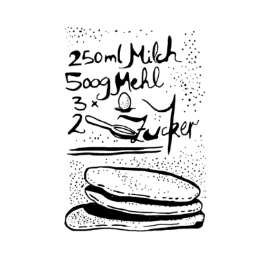 Motiv Pfannkuchen Rezept s/w