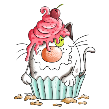 Motiv Katze liebt Muffin