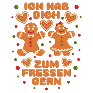 Motiv Lebkuchenmann Spruch Ich hab Dich zum Fressen gern