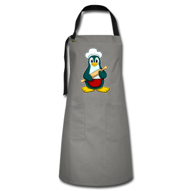 Backen Sch&uuml;rze - Pinguin als Bäcker mit Nudelholz