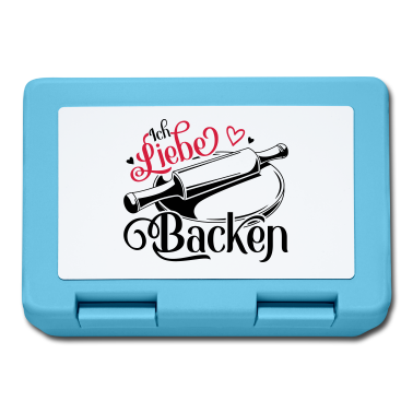 Backen Brotdose - Ich liebe Backen Herz Nudelholz Bäcker