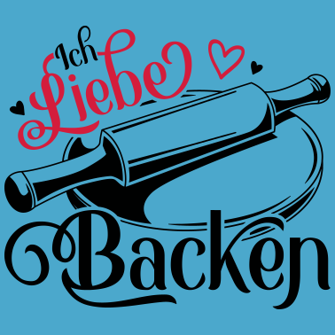 Motiv Ich liebe Backen Herz Nudelholz Bäcker