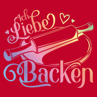 Motiv Ich liebe Backen Herz Nudelholz Bäcker