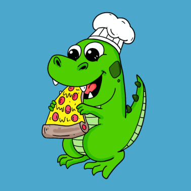 Motiv Pizza Bäcker backen Dinosaurier Koch Lustig