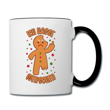 Backen Tasse - Lebkuchenmann Ich hasse Menschen Lustige Sprüche