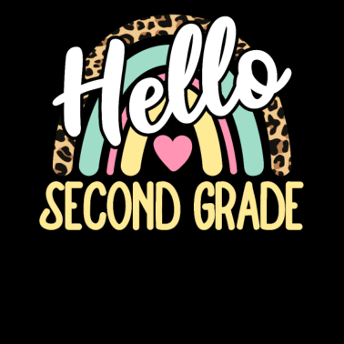 Motiv Hallo Zweite Klasse Leopard Rainbow Zurück zur Schule