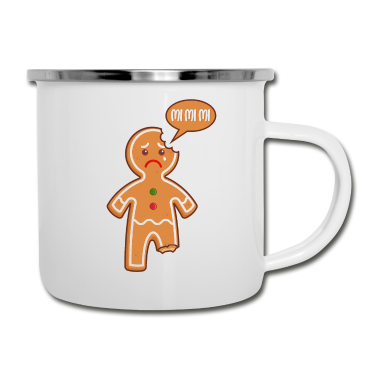 Backen Emaille Tasse - Lebkuchenmann Mi Mi Mi Mimimi Lustige Sprüche