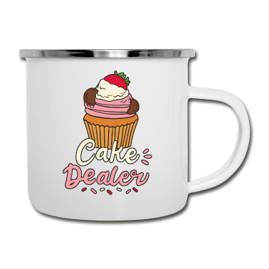 Backen Emaille Tasse - Kuchen Bäcker Backen
