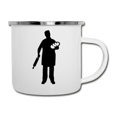 Backen Emaille Tasse - Bäcker