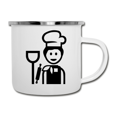 Backen Emaille Tasse - Bäcker