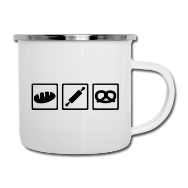 Backen Emaille Tasse - Bäcker