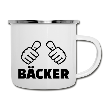 Backen Emaille Tasse - Bäcker
