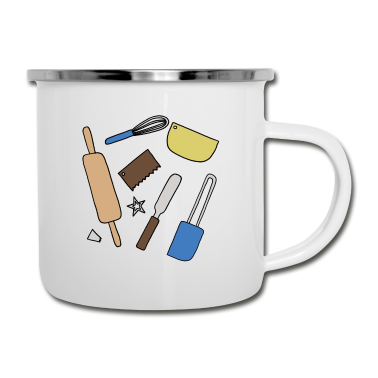 Backen Emaille Tasse - bäcker