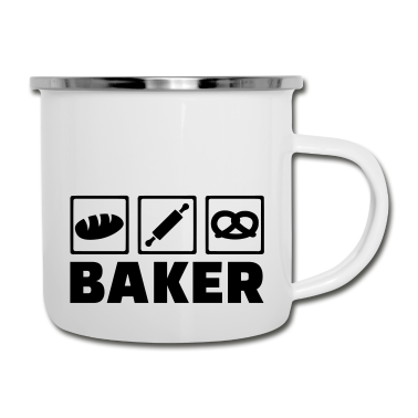 Backen Emaille Tasse - Bäcker