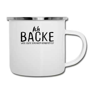 Backen Emaille Tasse - Bäcker