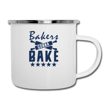 Backen Emaille Tasse - Backen Baking Bäcker Bäckerei Kuchen backen
