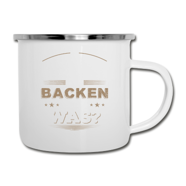 Backen Emaille Tasse - Backen, Kuchen, Bäcker, Geschenk