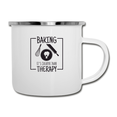 Backen Emaille Tasse - Backen Geschenk Bäcker
