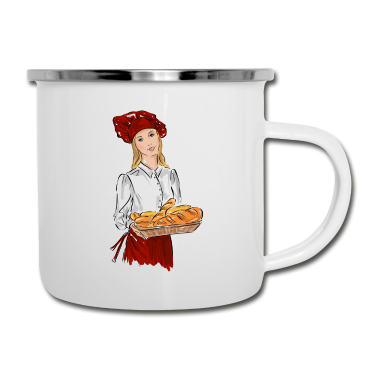 Backen Emaille Tasse - Bäcker